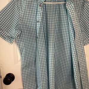 Banana Republic Light Blue & White Gingham Shirt